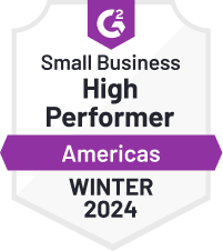 G2 Small Business High Performer Americas Winter 2024