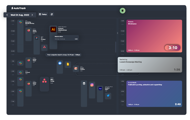 automatic time tracking with AutoTrack