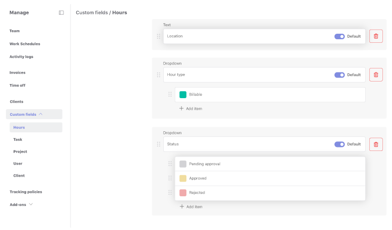 custom fields