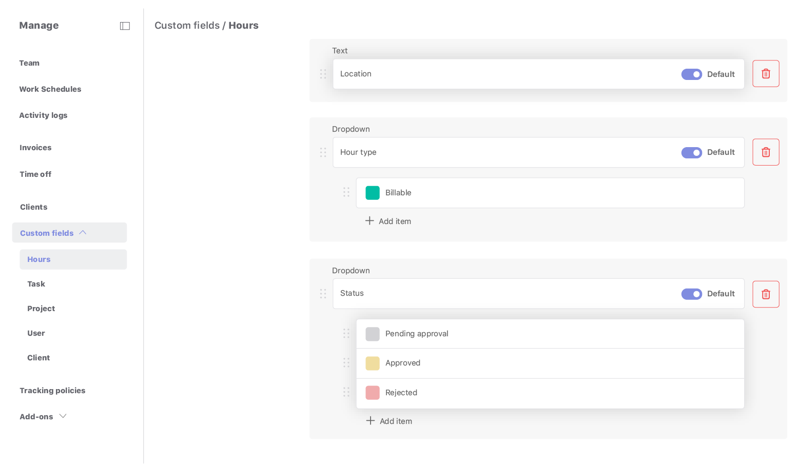 custom fields project management