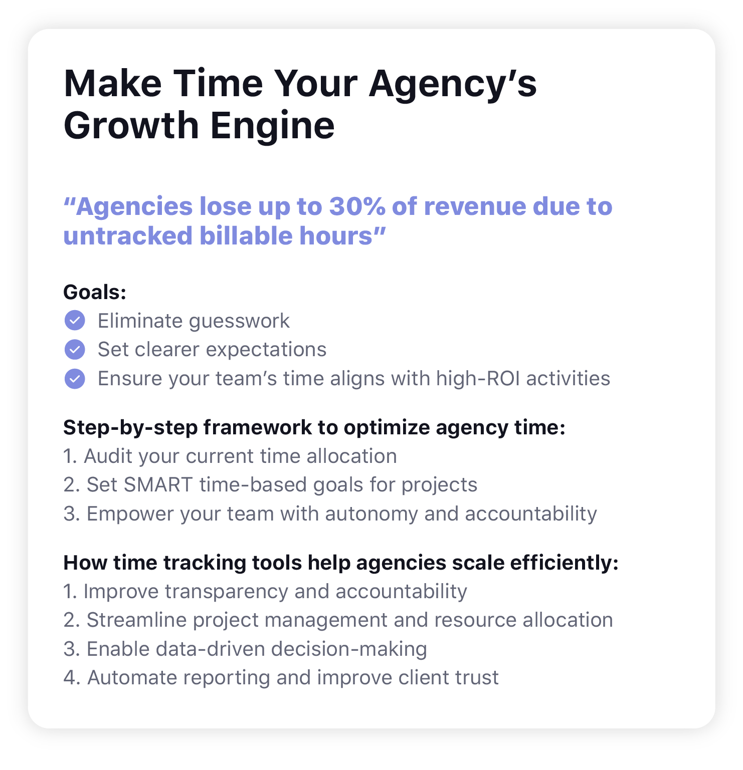 make time your agency's growth engine