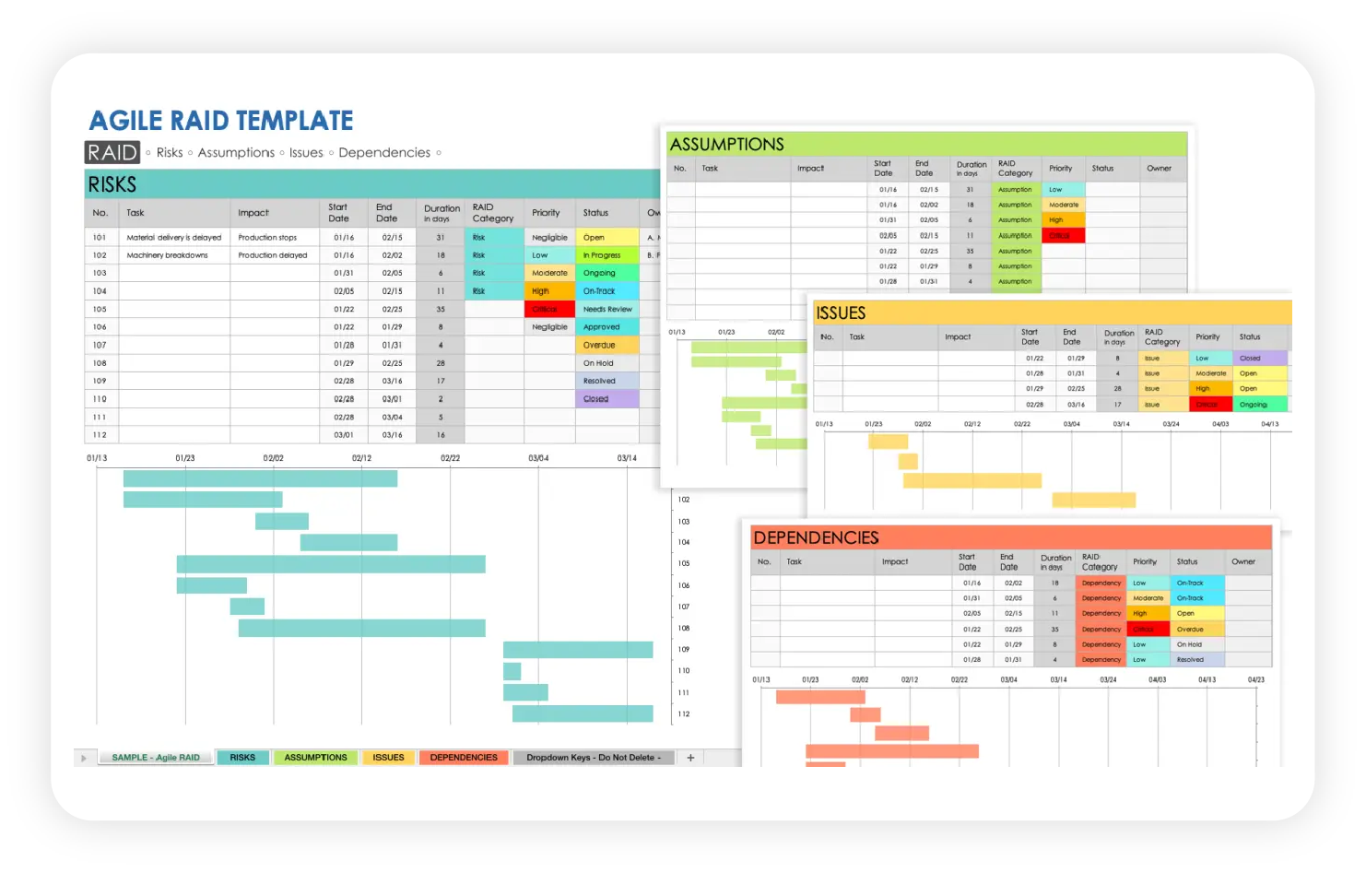Download the ready-to-use Agile RAID Log template from SmartSheet