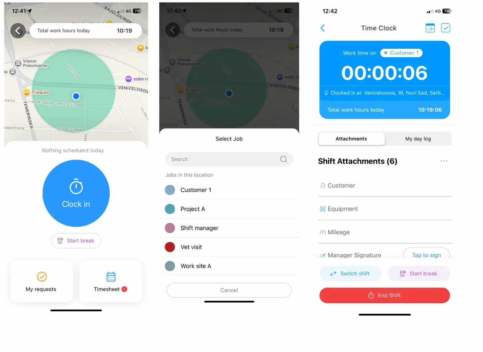 Connecteam combines attendance tracking with scheduling, communication, and basic HR tools in a single app. It’s especially useful for teams that need mobile-first access and structured shift management.