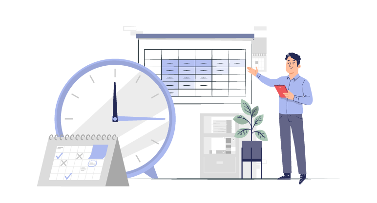 Concept illustration representing the difference between time tracking and timesheets in workforce management.