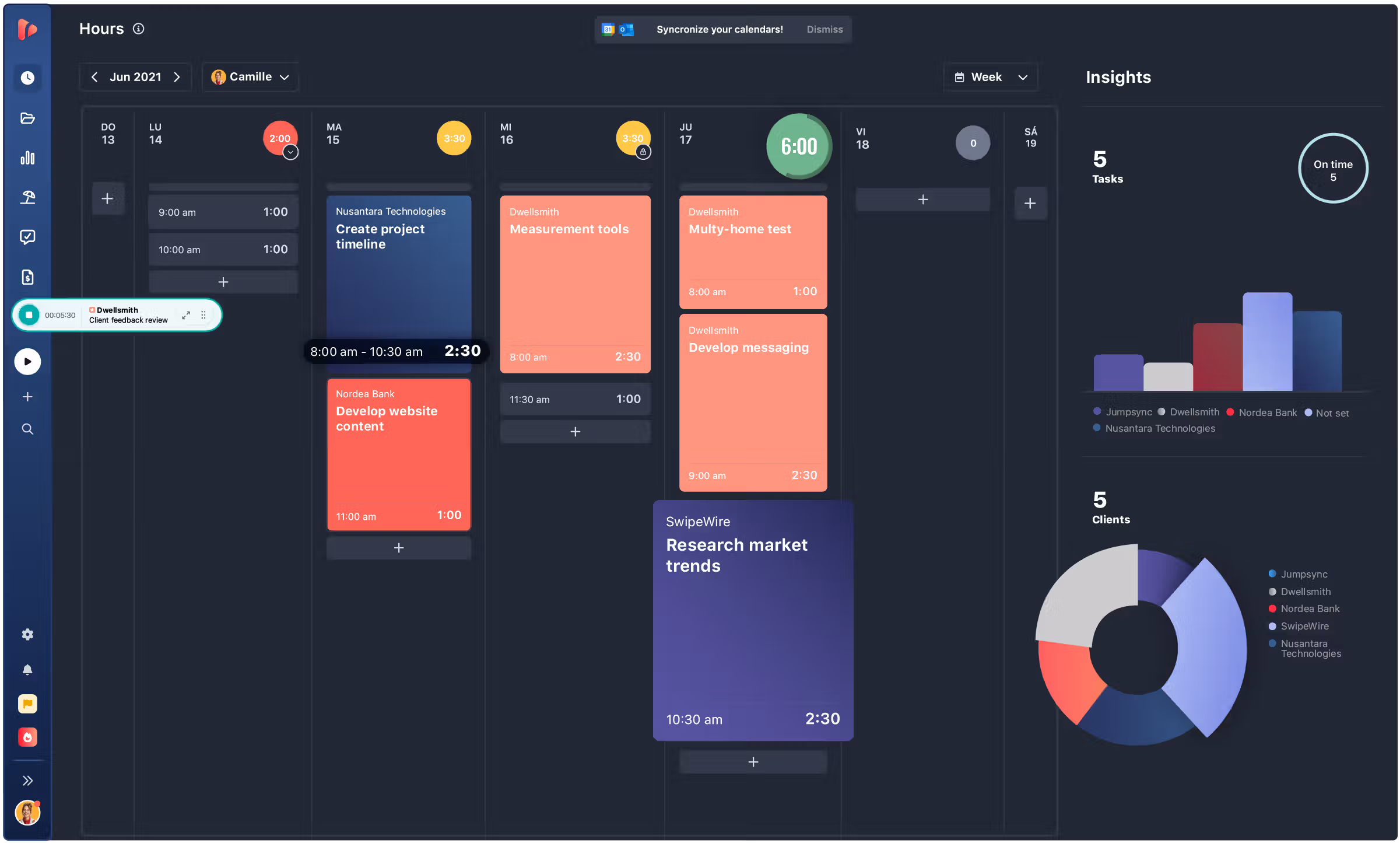 One-click and automatic tracking across web, desktop, mobile and browser extension