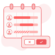 Before approving a request, the manager sees the team calendar